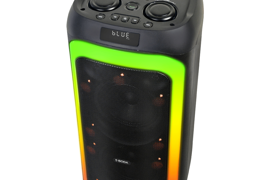 Boxa Karaoke E-Boda Party 400 Pro, Bluetooth 5.0, Autonomie 8 ore, Efecte luminoase RGB, TWS, Microfon Wireless, Negru